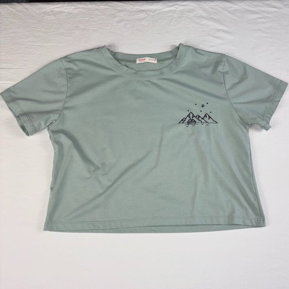 Romwe Light Green Graphic Tee - Size Medium - Picture 1 of 9